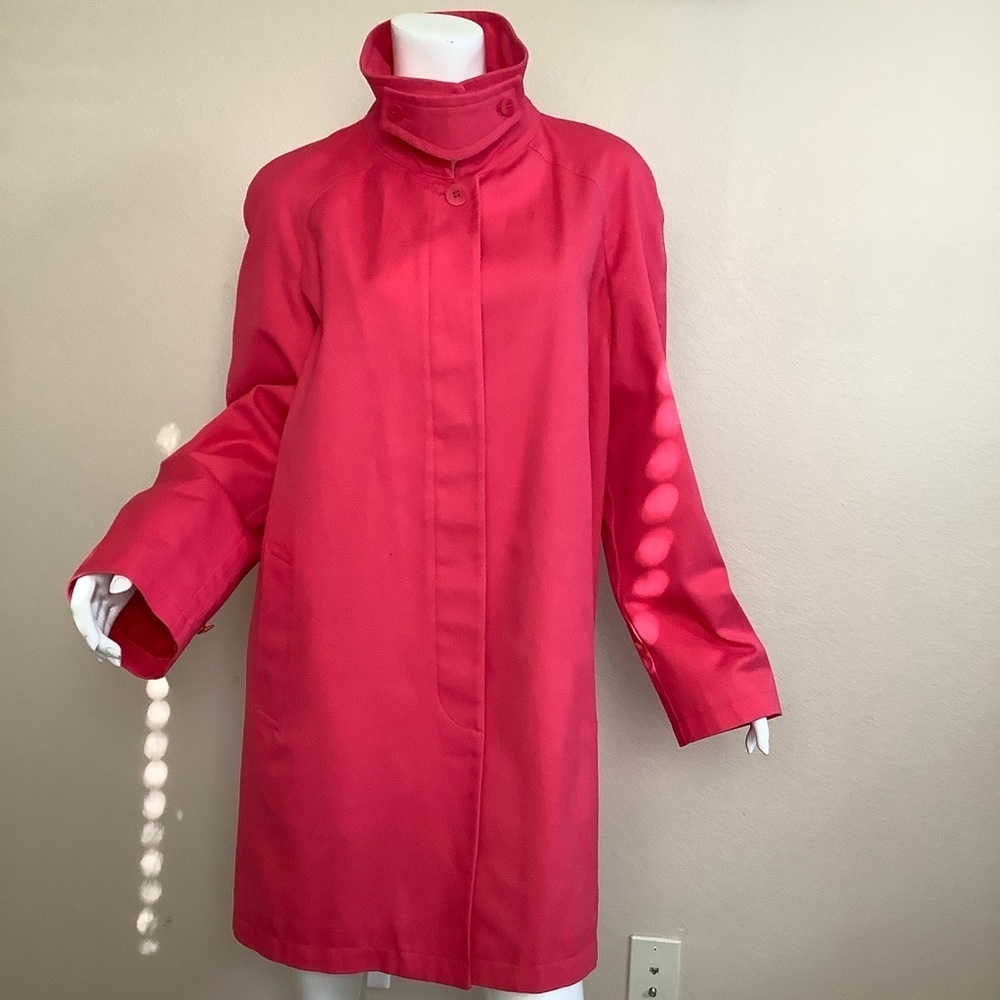 Talbots Vibrant Pink All-Weather Trench Coat - Picture 5 of 14